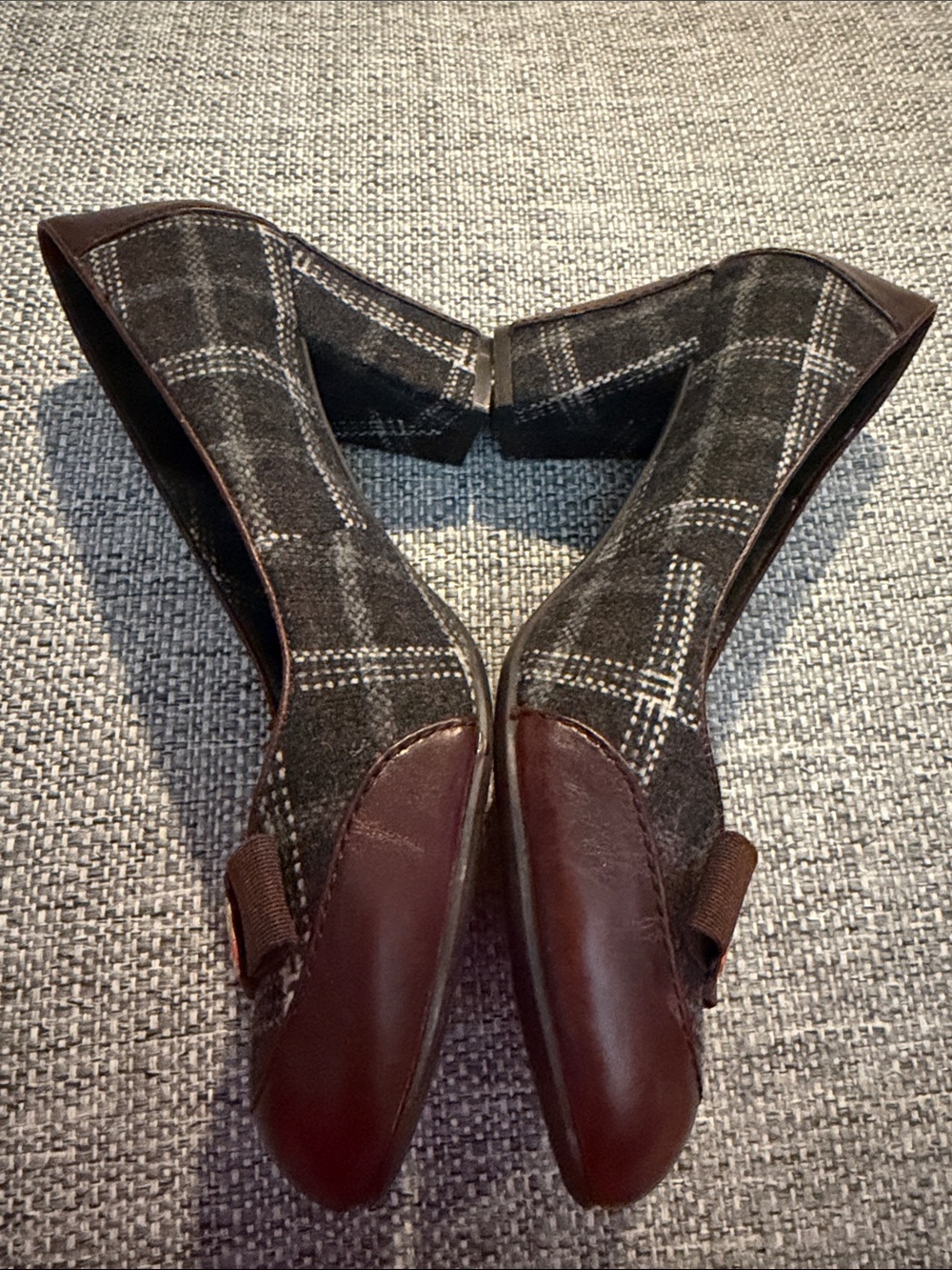 Etienne Aigner Zane Plaid Fabric & Leather
Trim Block Heel Pumps - Size 8M - Picture 6 of 14
